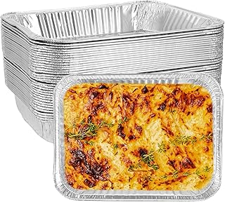 SHUESS Pack of 30 Grill Aluminium Bowls Large 5000 ml, 37 x 26 x 7 cm Grill Trays Aluminium, Disposable Aluminium Foil Bowls for Christmas, New Year's Eve Party Buffet