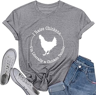 Chicken Shirt Women Funny Farm T Shirt Chicken Mom Shirts Cute Hen Graphic Tee Country Casual Short Sleeve Tops