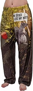 BRIEF INSANITY Lounge Pajama Pants for Men | Humorous, Funny Squirrel Print Bottoms - Lost My Nuts Loungewear Pants