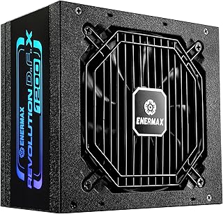 إينيرماكس مزود طاقة RGB معياري كامل 1200 واط 140 ملم من ريفولوشن - متوافق مع ATX 3.0 وPCIe 5.0 - لوحة جانبية ARGB - كيبل 600 واط 12 فولت اتش بي دبليو ار - 80 بلس جولد - مكثفات يابانية 100% - تقنية شبه