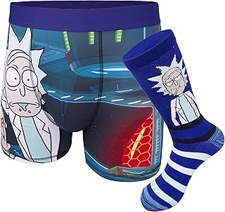 RICK AND MORTY Boxer Set Mens Sock and Underwear Combo Set - Rick & Morty Adult Boxers and Socks Set